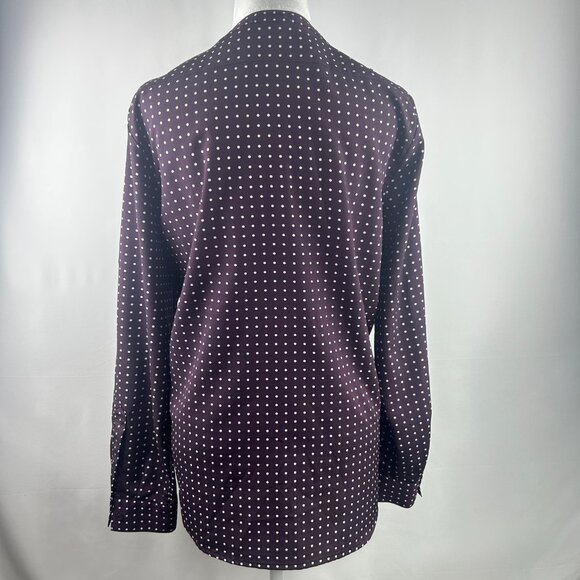 Calvin Klein retro chic polka dot plum blouse – Women's Medium - Picture 5 of 10